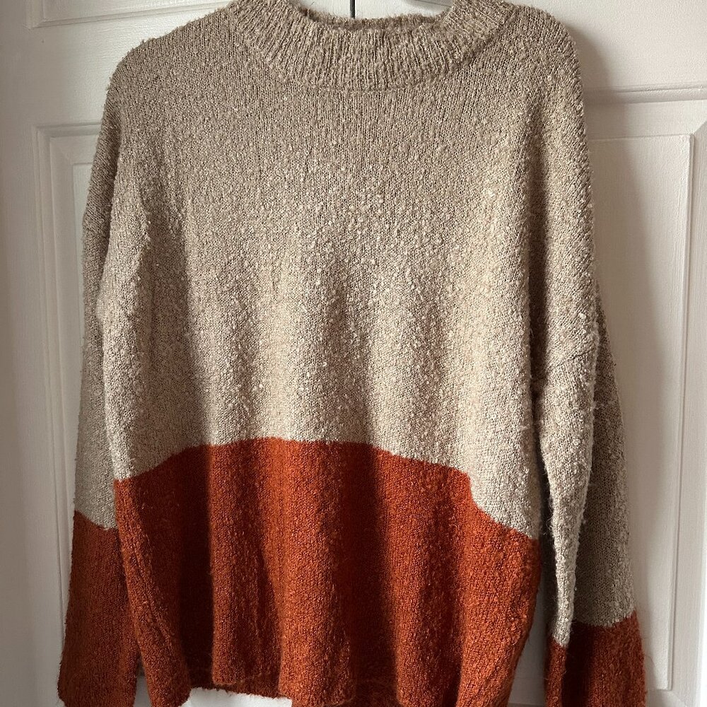 Beige and orange oversized sweater M/L, Naked Zebra